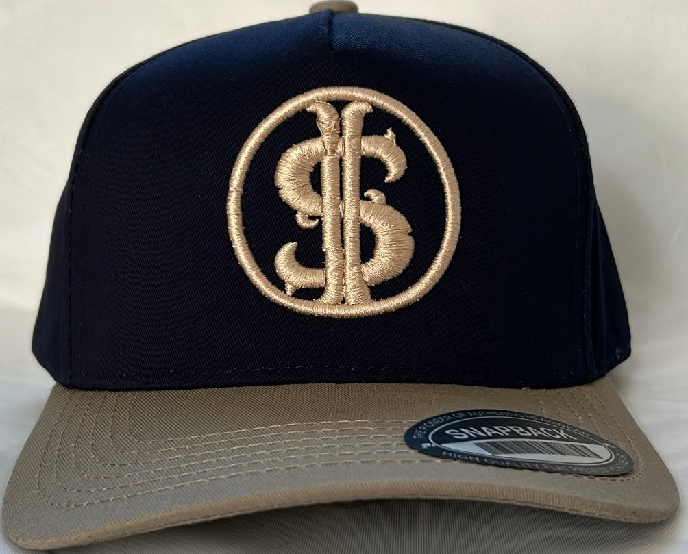 ROUND EMBROIDERED DOUBLE $ SNAPBACK