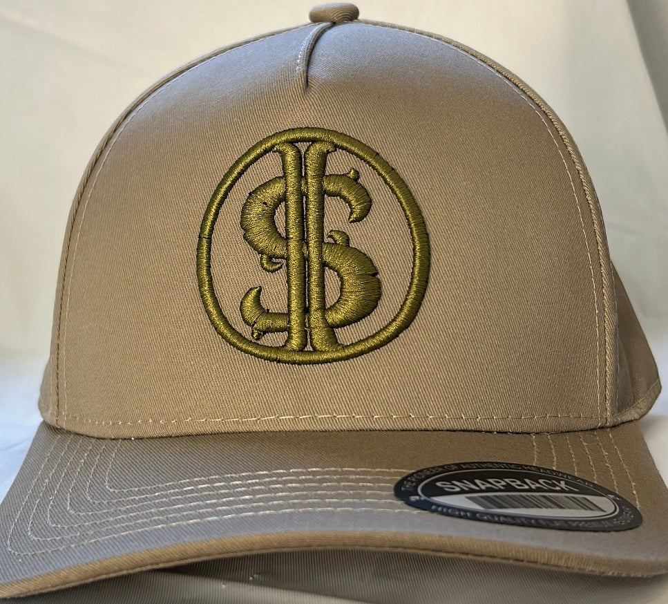 ROUND EMBROIDERED DOUBLE $ SNAPBACK