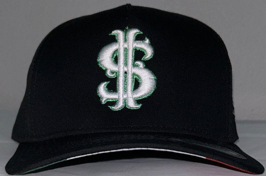 Embroidered Double $ Snapback With Mexican flag on the brim