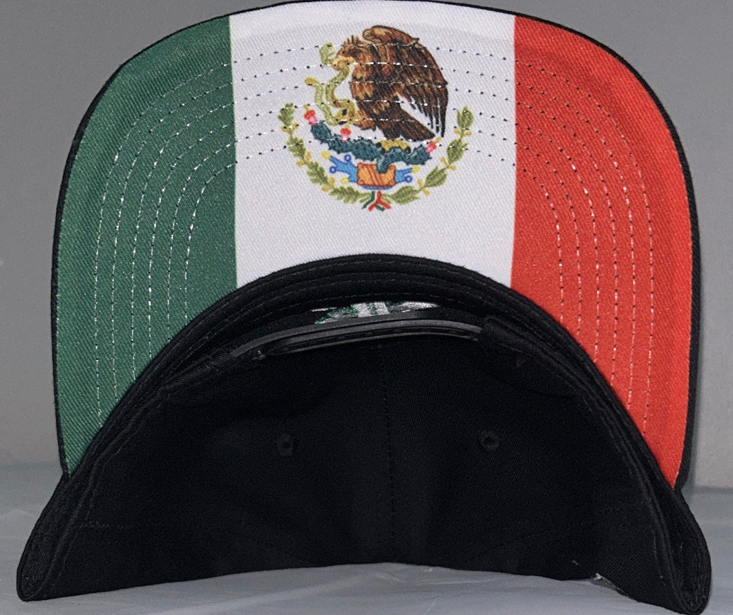 Embroidered Double $ Snapback With Mexican flag on the brim